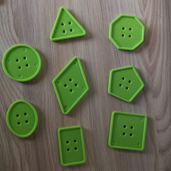 Plastic Buttons Threading Shapes Colorful Geo Shapes Threading Toys for Kids - Image 5