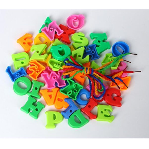 Learning Toys Plastic Lacing Letters With Laces Toy for Children