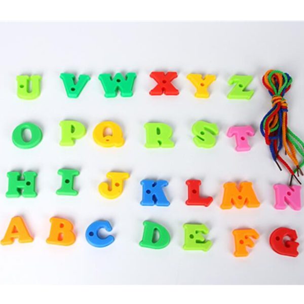 Learning Toys Plastic Lacing Letters With Laces Toy for Children - Image 3