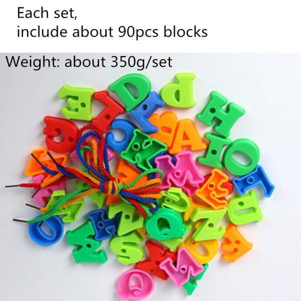 Learning Toys Plastic Lacing Letters With Laces Toy for Children - Image 6