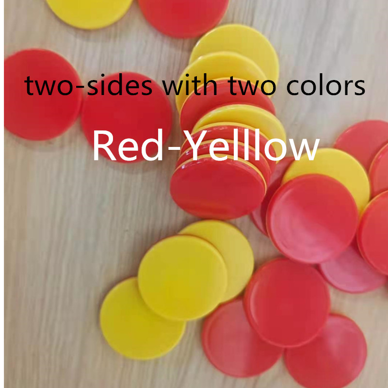 Math Toys Plastic Double Side Yellow and Blue Counters 100 Pieces for ...