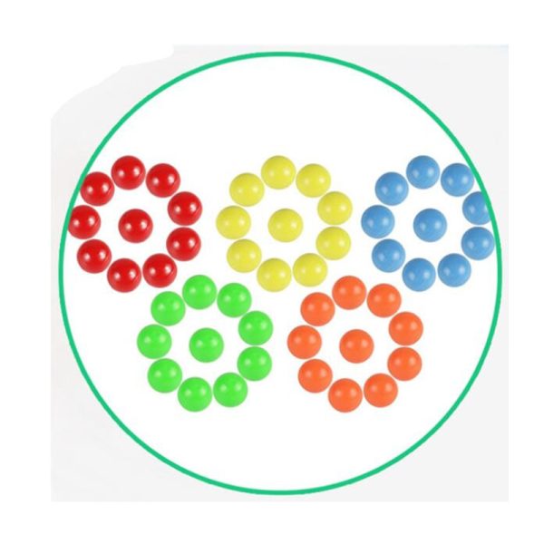 Kids Counting and Sorting Toys Colored Plastic Round Solid Beads - Image 5
