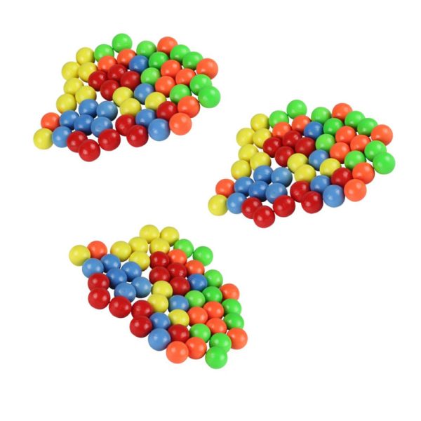 Kids Counting and Sorting Toys Colored Plastic Round Solid Beads - Image 6