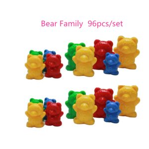 Kids Counting Toys Plastic Bear Family Colorful Counter Bears 96 pieces