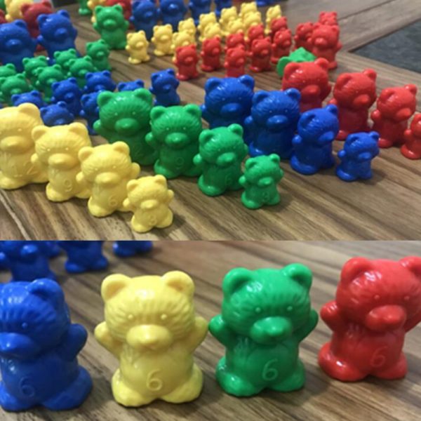 Kids Counting Toys Plastic Bear Family Colorful Counter Bears 96 pieces - Image 6