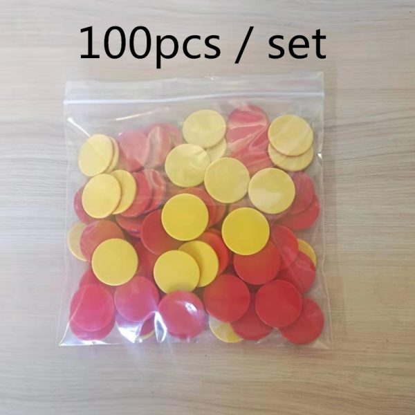 Math Toys Plastic Double Side Yellow and Blue Counters 100 Pieces for Kids - Image 7